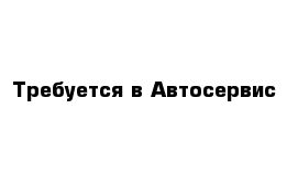 Требуется в Автосервис